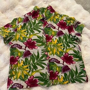 Westbound Floral Green and Purple Blouse
